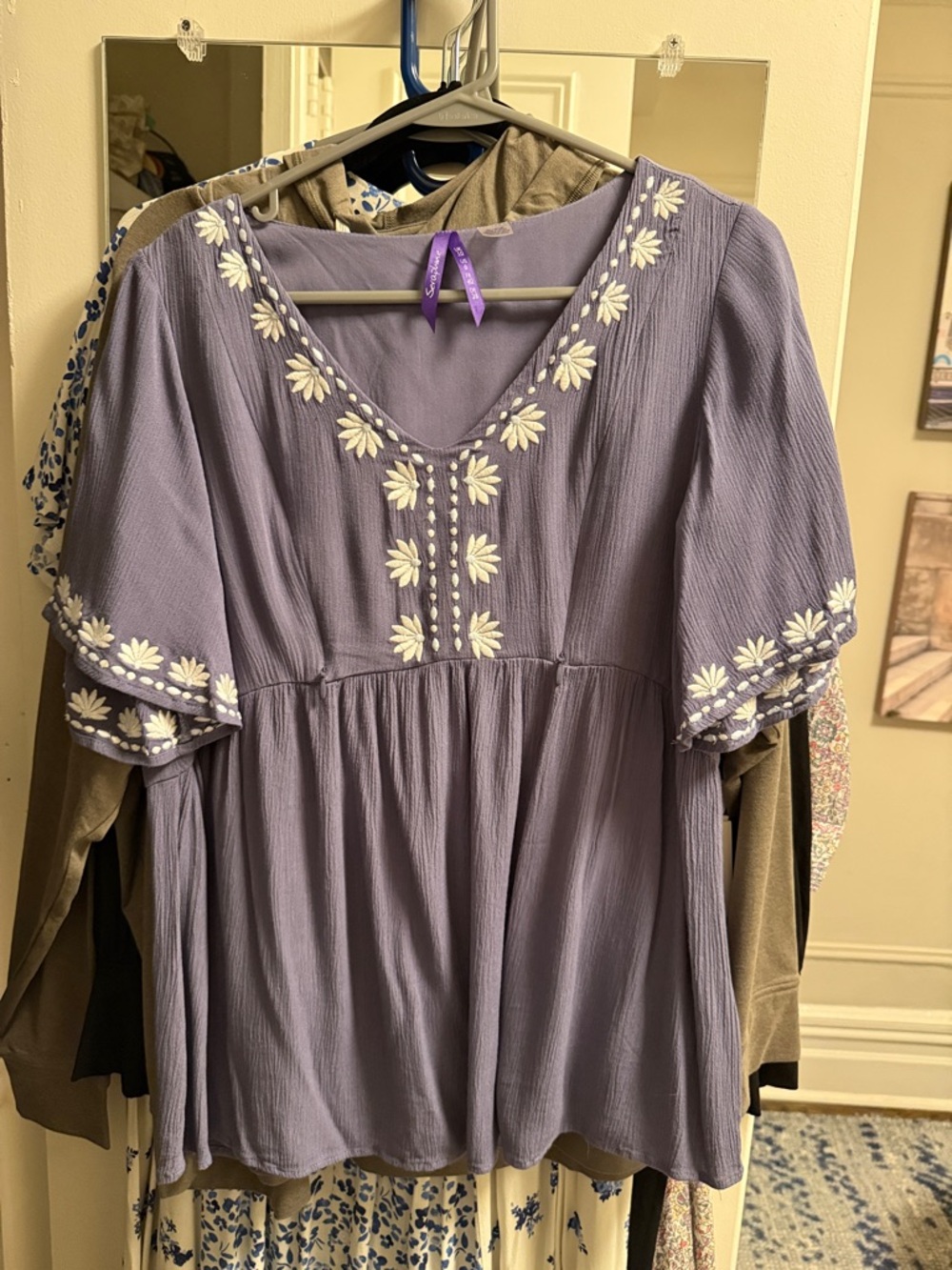 Embroidered Seraphine maternity top - nursing friendly with subtle zippers